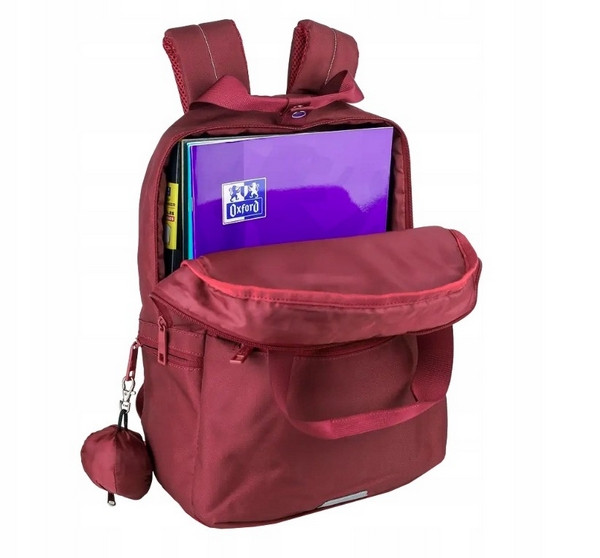 Plecak Oxford z rączką B-Ready RPET bordowy 400204950